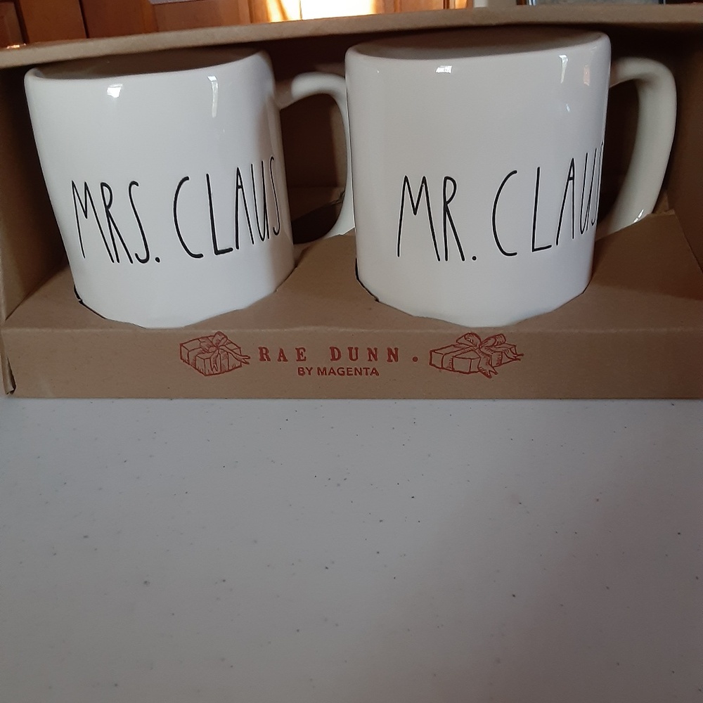 Rae Dunn Mrs. Claus & Mr. Claus Mug Set